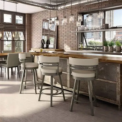 Bart stools at a restaurant bar